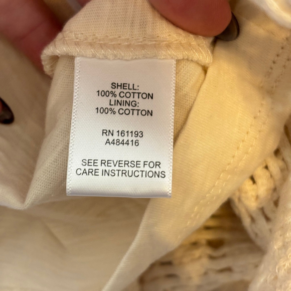 Indigo Thread Co Cotton Crochet Tank Top 3X Cream Boho Layered Sleeveless Top - Picture 8 of 10